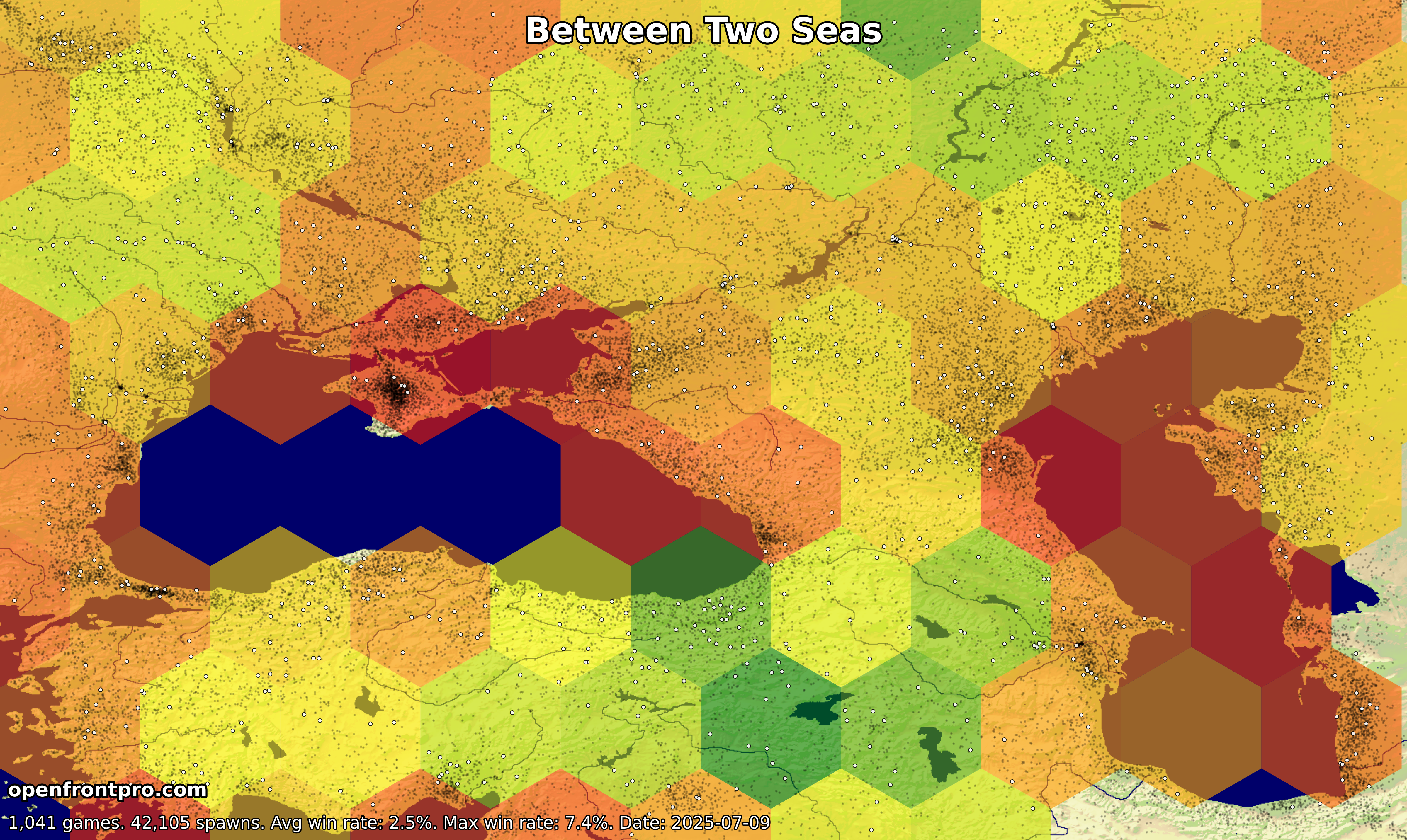 OpenFront Between Two Seas Map Win Rates